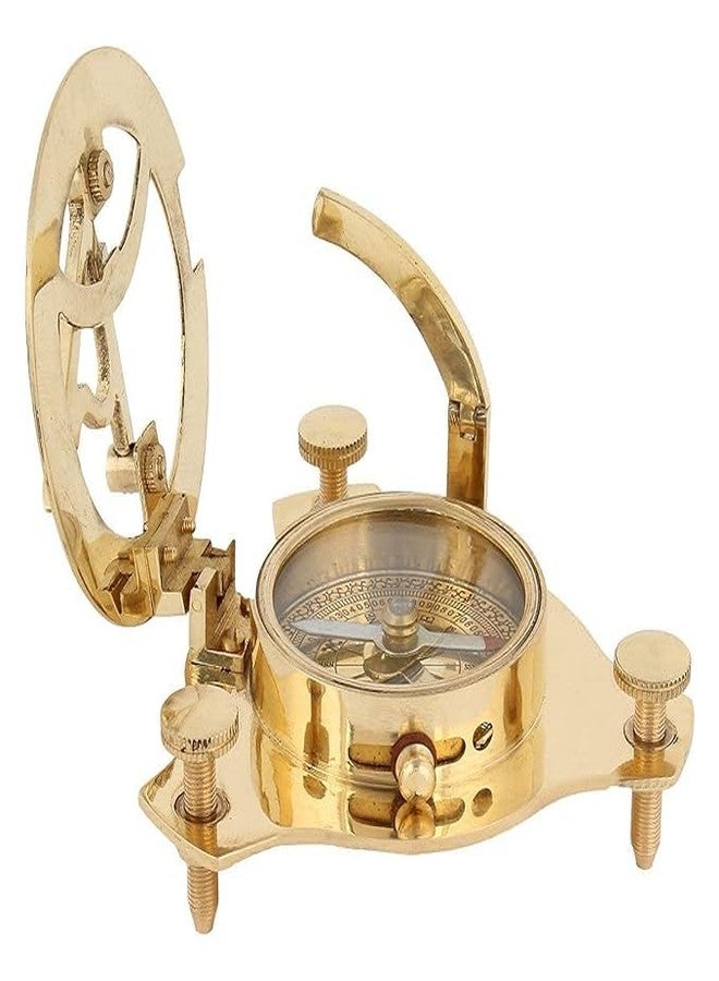 AH Enterprises Brass Sundial Compass with Sun Clock, 7.62 cm, Golden - Image 2