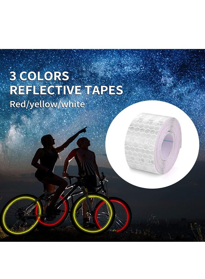 3 Rolls Reflective Tape Reflective Warning Tape Outdoor Waterproof Reflective Tape Nighttime Safety Stickers Silver, Red, Fluorescent Green Trailer Reflective Tape Apparel - Image 2