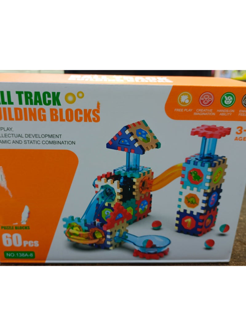 Diy Ball track building blocks for developing skills 60 piese