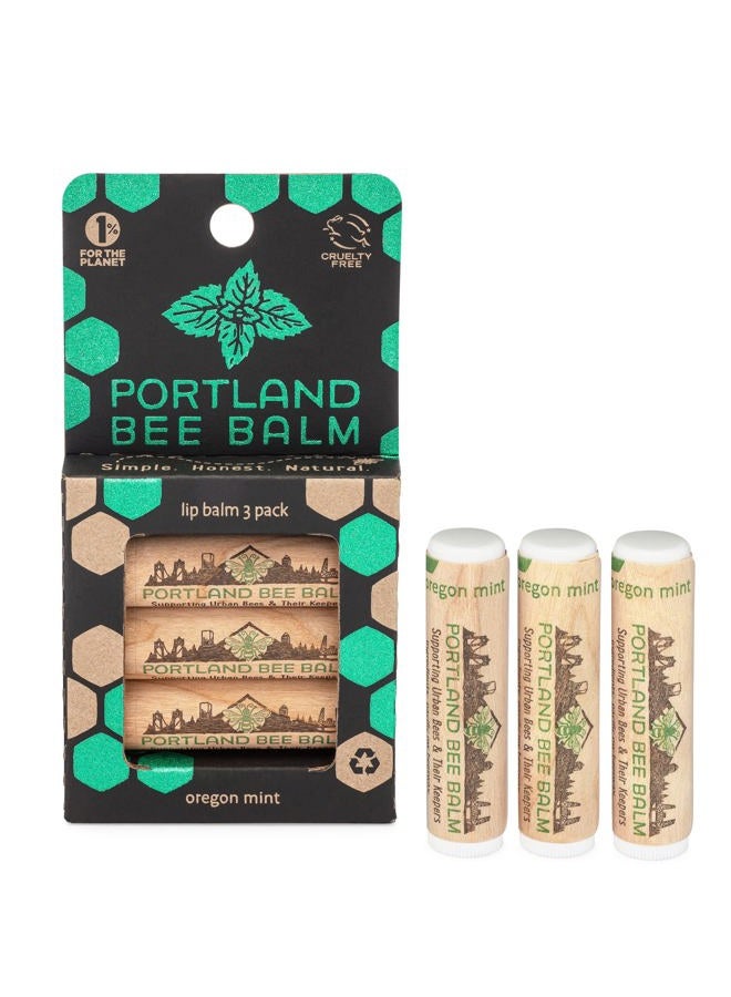 AMOUAGE All Natural Handmade Beeswax Based Lip Balm, Oregon Mint 3 Count - Image 1