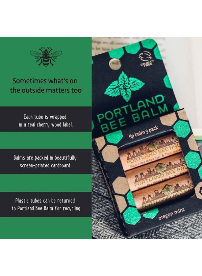 AMOUAGE All Natural Handmade Beeswax Based Lip Balm, Oregon Mint 3 Count - Image 5