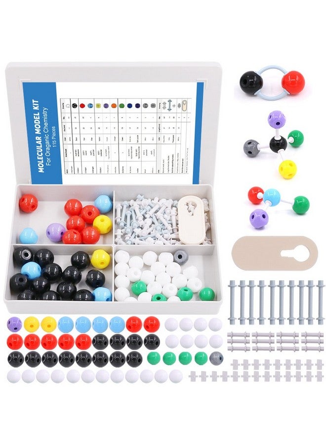 Swpeet Swpeet 115 Pcs Organic Chemistry Molecular Model Student and Teacher Kit, Molecular Model Set for Inorganic & Organic Chemistry - 50 Atoms & 64 Links & 1 Short Link Remover  - Image 1