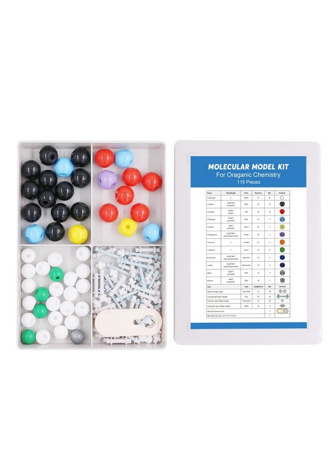 Swpeet Swpeet 115 Pcs Organic Chemistry Molecular Model Student and Teacher Kit, Molecular Model Set for Inorganic & Organic Chemistry - 50 Atoms & 64 Links & 1 Short Link Remover  - Image 4