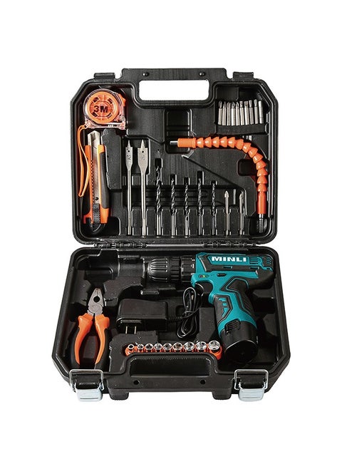 MINLI 12V Drill Set with 36 Pieces, Lithium-Ion Battery & Durable Case for Precision Drilling, Screwing, Home Installations, and DIY Projects