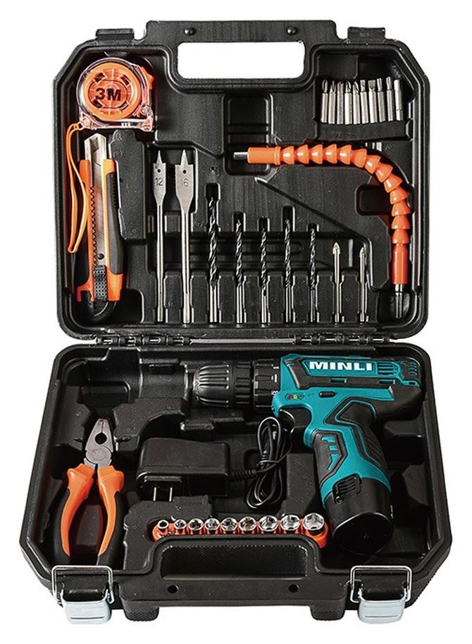 MINLI 12V Drill Set with 36 Pieces, Lithium-Ion Battery & Durable Case for Precision Drilling, Screwing, Home Installations, and DIY Projects - Image 1