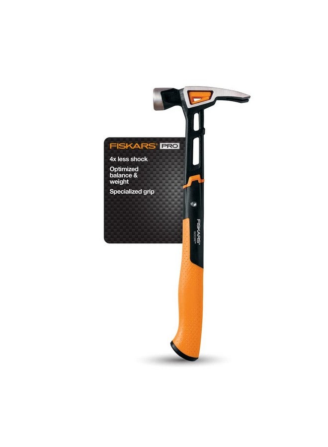 Fiskars Pro IsoCore 20 oz General Use Hammer (15.5") - with Rip Claw, Shock-Absorbing Grip, and Magnetic Nail Starter - Home Improvement, DIY and Carpenter Tools - Image 1