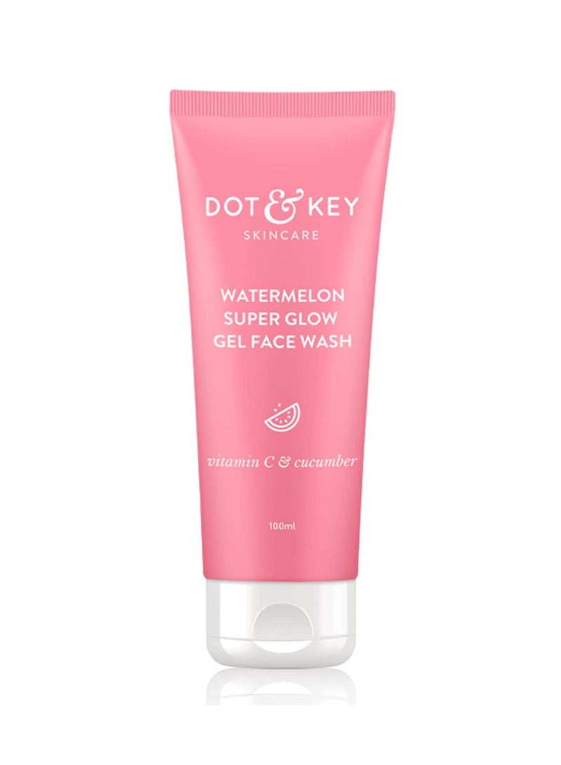 Dot & Key Watermelon Super Glow Gel Face Wash With Vitamin C And Cucumber Face Wash for Glowing Skin Pigmentation And Dark Spot Reduction Normal Combination Oily Skin 100ml - Image 1