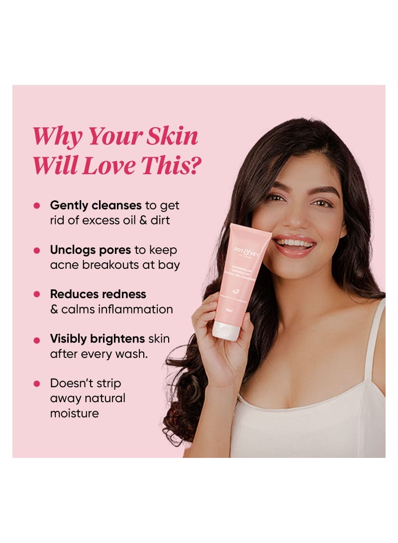Dot & Key Watermelon Super Glow Gel Face Wash With Vitamin C And Cucumber Face Wash for Glowing Skin Pigmentation And Dark Spot Reduction Normal Combination Oily Skin 100ml - Image 5