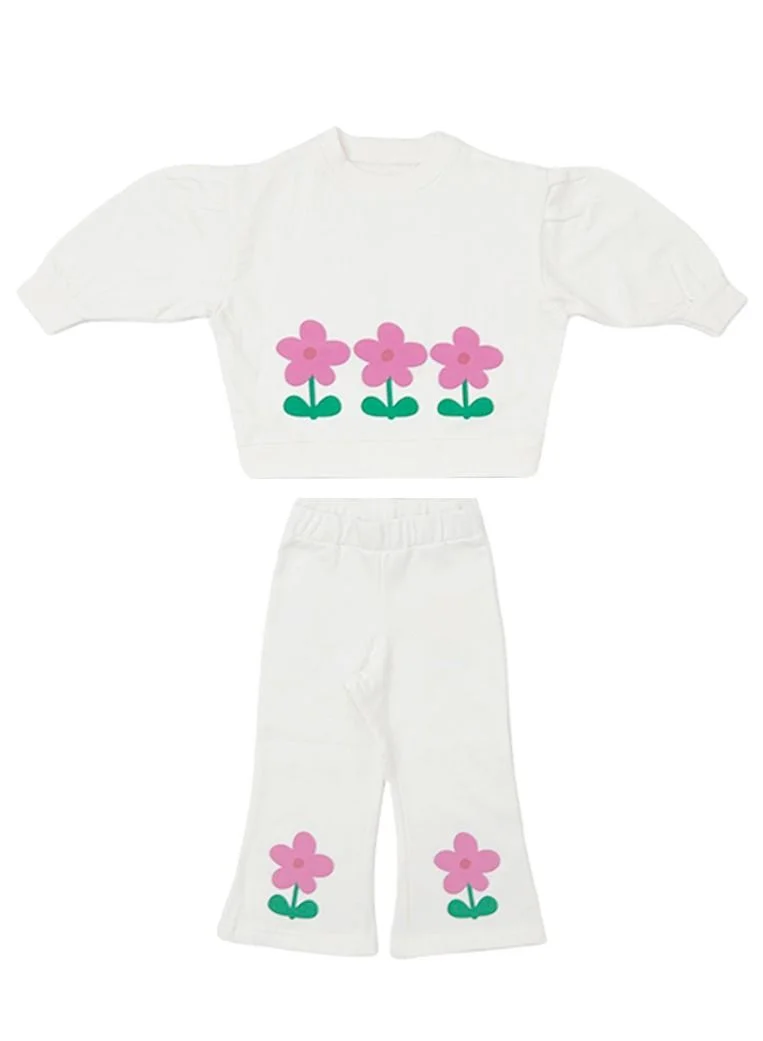 ايكو AIKO - 2 Pc Kids Sweat Top & Wide Leg Pant Set 4-5Years