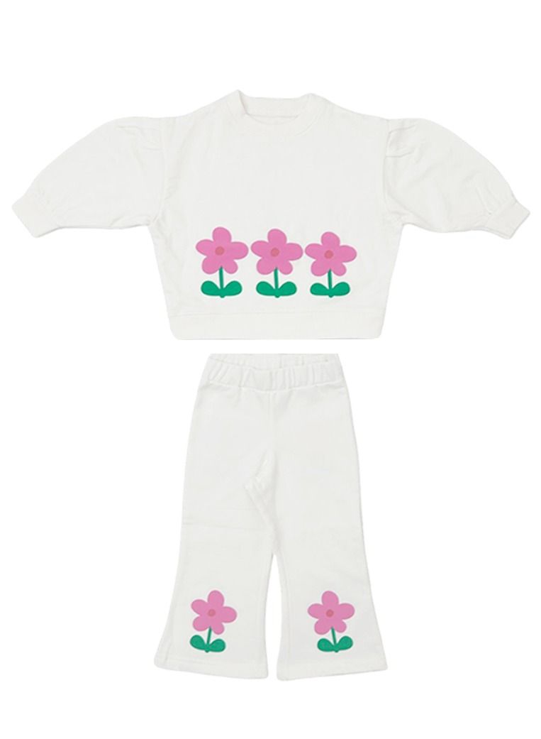 AIKO AIKO - 2 Pc Kids Sweat Top & Wide Leg Pant Set 4-5Years  - Image 1