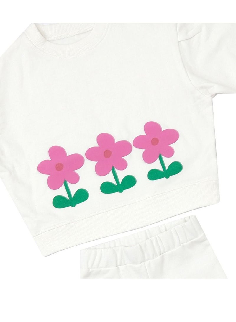 AIKO AIKO - 2 Pc Kids Sweat Top & Wide Leg Pant Set 4-5Years  - Image 2
