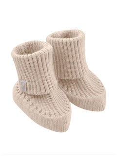 Generic Knitted Cotton Baby Booties Lite Bronze – Soft Breathable Newborn Shoes for Boys and Girls, Lightweight Year-Round Footwear, Non-Constricting Fit, Size S 