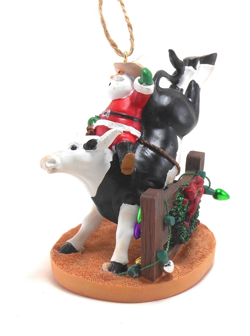 Cape Shore Santa Riding Bull Ornament, 3.5-inches, Multicolor, Resin - Image 1
