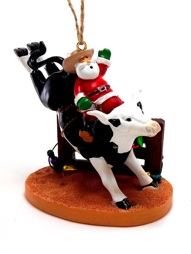 Cape Shore Santa Riding Bull Ornament, 3.5-inches, Multicolor, Resin - Image 3