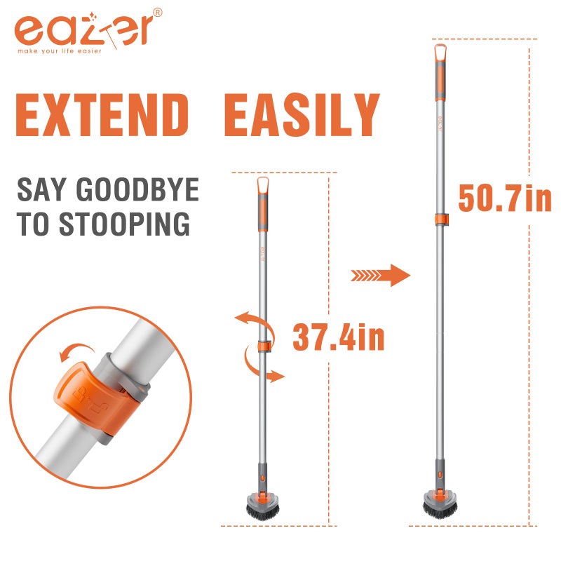 Eazer 4-in-1 Long-Handled Tub Scrubber-Versatile Bathroom Cleaning Brush with Shower Scrubber-Ideal Shower Cleaner Brush for Efficient Cleaning-Long Handle Scrub Brush for Shower, Tub, and Bathroom - Image 5