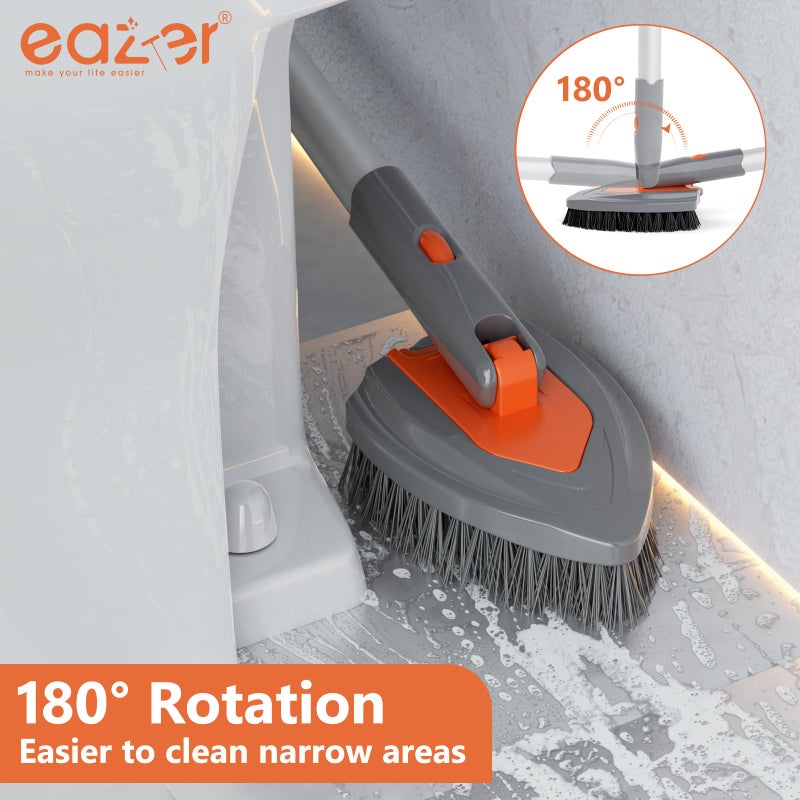 Eazer 4-in-1 Long-Handled Tub Scrubber-Versatile Bathroom Cleaning Brush with Shower Scrubber-Ideal Shower Cleaner Brush for Efficient Cleaning-Long Handle Scrub Brush for Shower, Tub, and Bathroom - Image 4