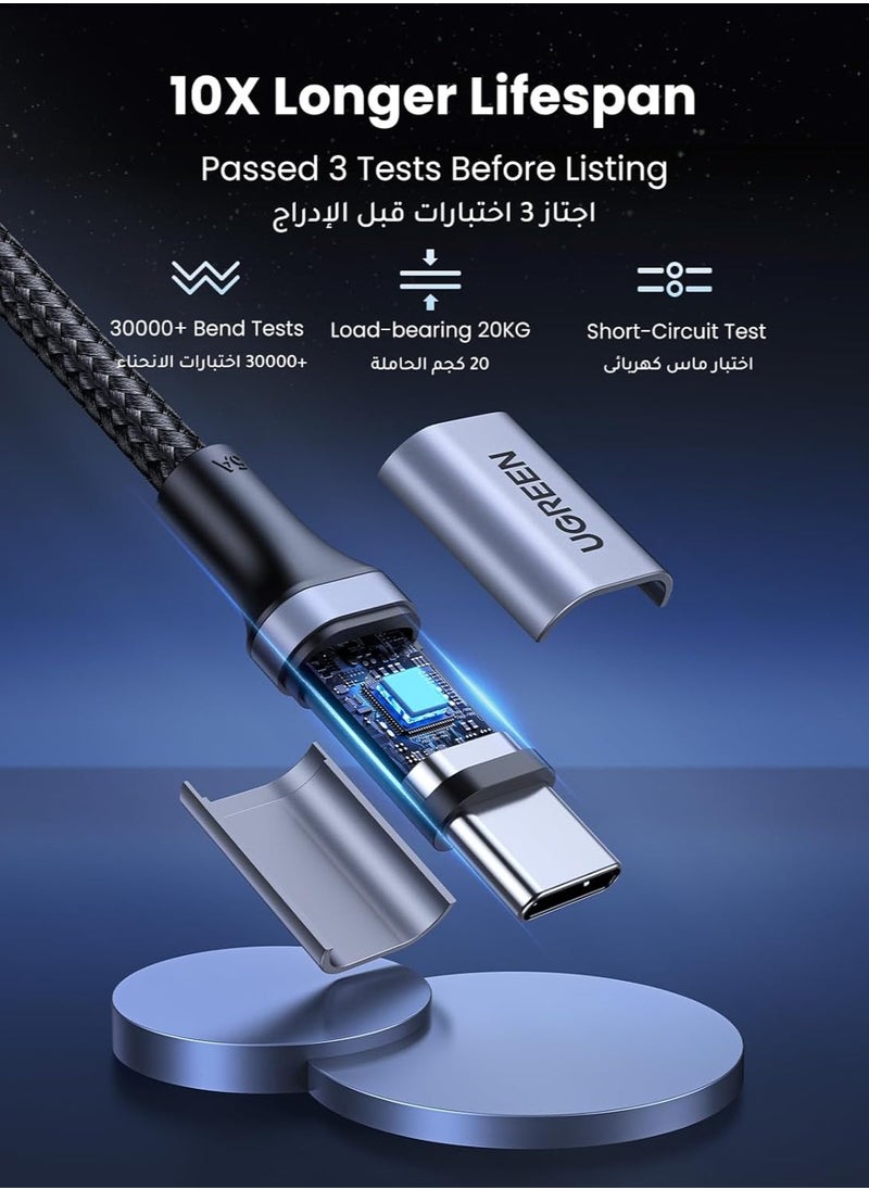 Generic USB C Cable 2M Braided 100W Power Delivery PD Fast charge Cable USB C to USB C For iPhone 16 15 Pro Max iPad mini 6 MacBook Pro Air M3 M2 M1 iPad Pro Samsung S24 S23 Ultra Laptop Lenovo Dell Xiaomi black  - Image 3