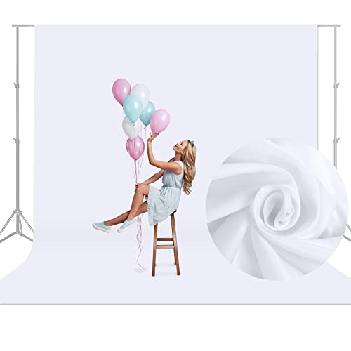 Aimosen 10x10 FT White Backdrop Background for Photography, Large Pure Photo Backdrop Curtain Drapes, High Density Screen Backdrops for Party Portrait Photoshoots Booth Video Studio - Image 1
