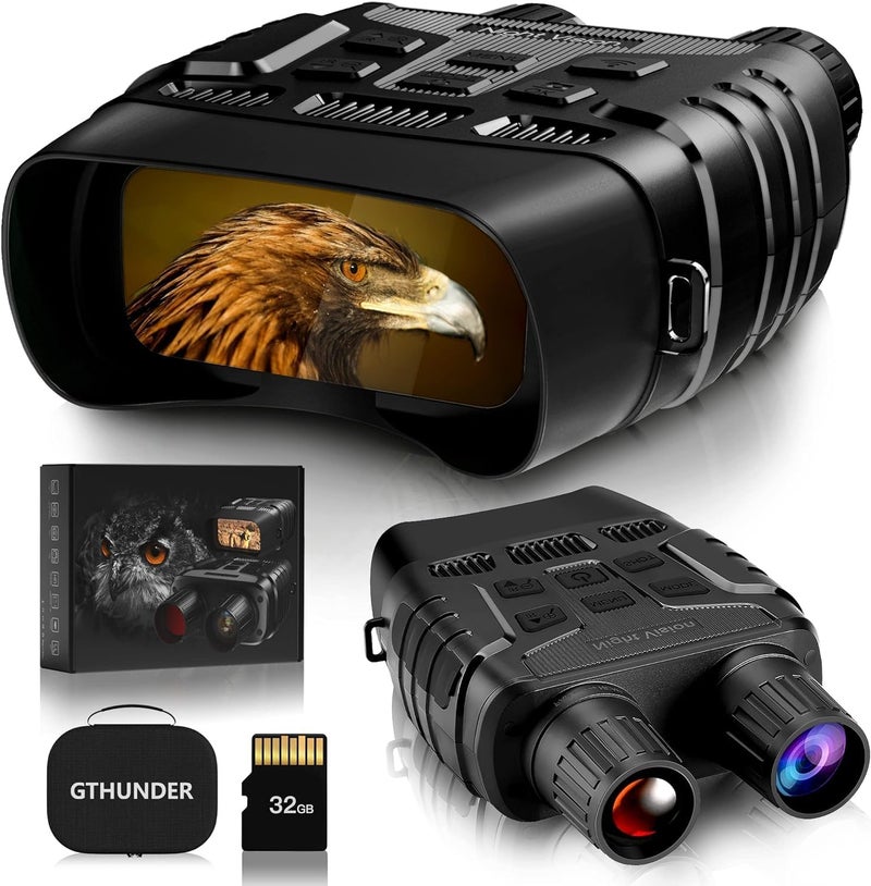 GTHUNDER Night Vision Goggles Binoculars with Remote Monitor on App | Crystal Clear 4K UHD Video & 52MP Full Color Photos on 4" HD Screen |10X Zoom Ideal for Camping Hunting & Wildlife Observation - Image 1