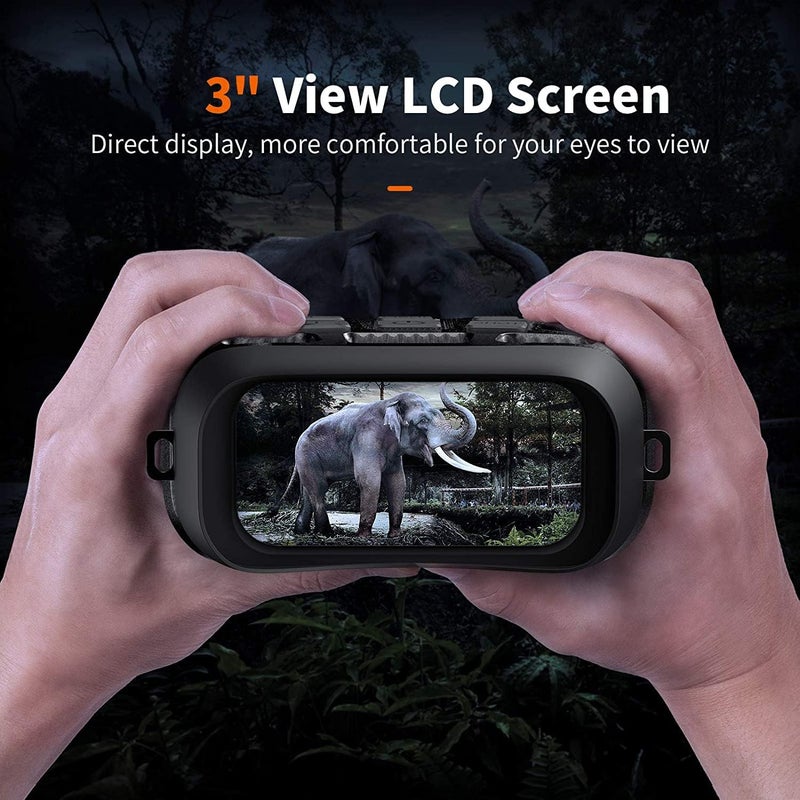 GTHUNDER Night Vision Goggles Binoculars with Remote Monitor on App | Crystal Clear 4K UHD Video & 52MP Full Color Photos on 4" HD Screen |10X Zoom Ideal for Camping Hunting & Wildlife Observation - Image 3