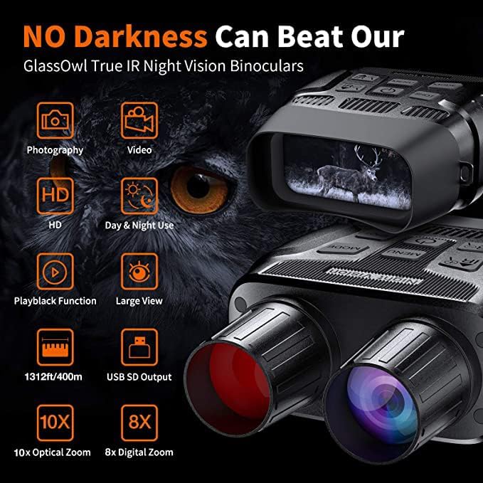 GTHUNDER Night Vision Goggles Binoculars with Remote Monitor on App | Crystal Clear 4K UHD Video & 52MP Full Color Photos on 4" HD Screen |10X Zoom Ideal for Camping Hunting & Wildlife Observation - Image 2