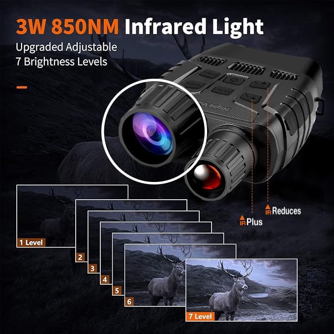 GTHUNDER Night Vision Goggles Binoculars with Remote Monitor on App | Crystal Clear 4K UHD Video & 52MP Full Color Photos on 4" HD Screen |10X Zoom Ideal for Camping Hunting & Wildlife Observation - Image 5