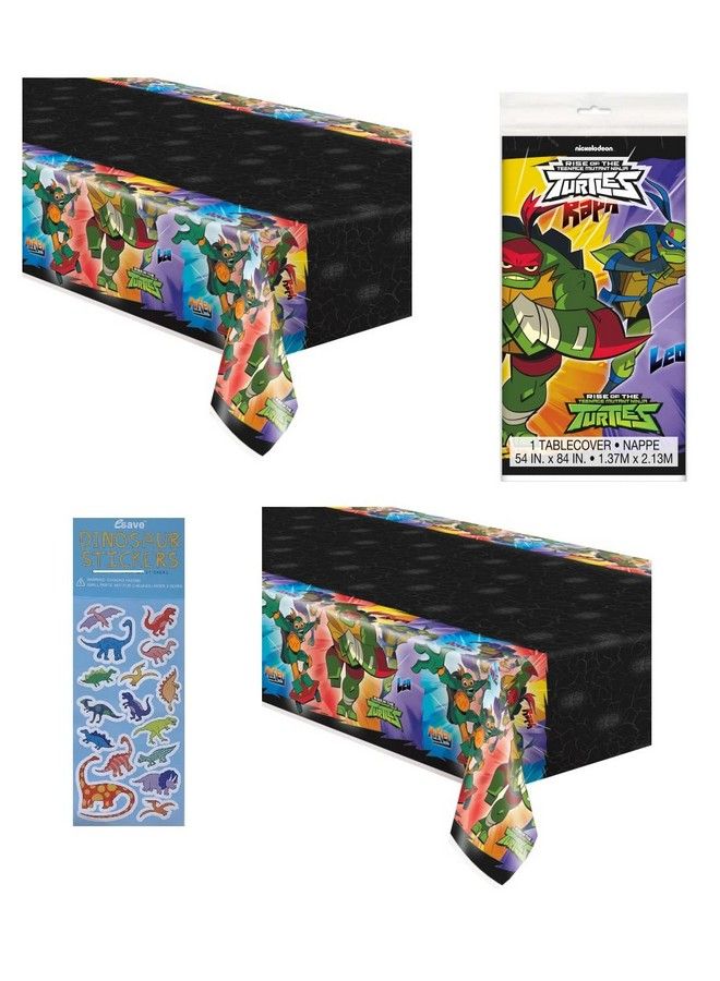Unique Tmnt Teenage Mutant Ninja Turtles Birthday Party Supplies Bundle Pack Includes Plastic Table Covers 2 Pack - Image 1
