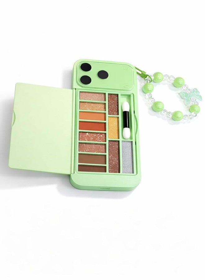 Teraabliss I Phone Style Mini Eyeshadow Palette - Model 17 i-Style Phone Inspired Design Soft & Skin Friendly Formula Long Lasting Shades (green) - Image 1