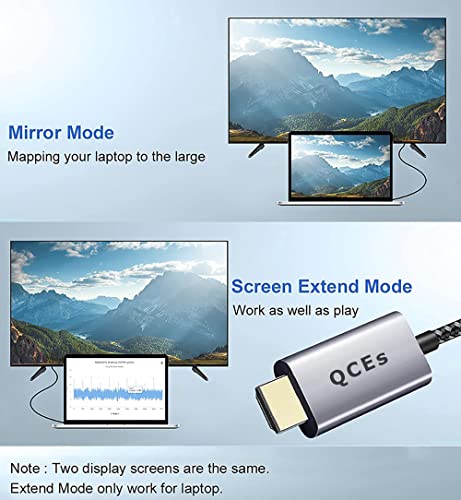 QCEs USB C to HDMI Adapter Cable 6Ft, Thunderbolt 3 to HDMI Cable for Home Office, 4K Display Compatible for iPhone 16/15 Plus Pro Max, MacBook Pro/Air, Galaxy S25/24, Surface Book 2 - Image 4