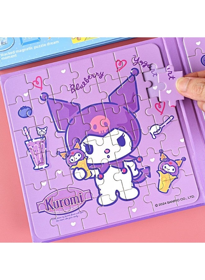 Sanrio Kolomi Magnetic Puzzle Children's Magnetic Flat Figure Merlot 3 To 6 Years Old Girls Early Education Toys-Color:Kurome Magnetic Puzzle [50+60 Pieces] - Image 3