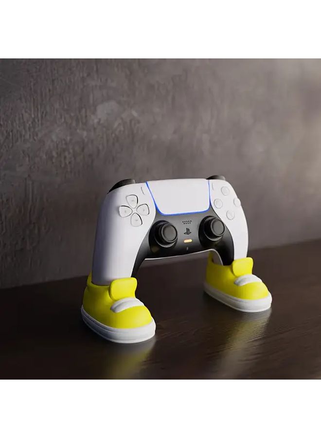 Yellow And White PS5 Controller Stand Durable Gaming Shelf Display Holder - Image 1