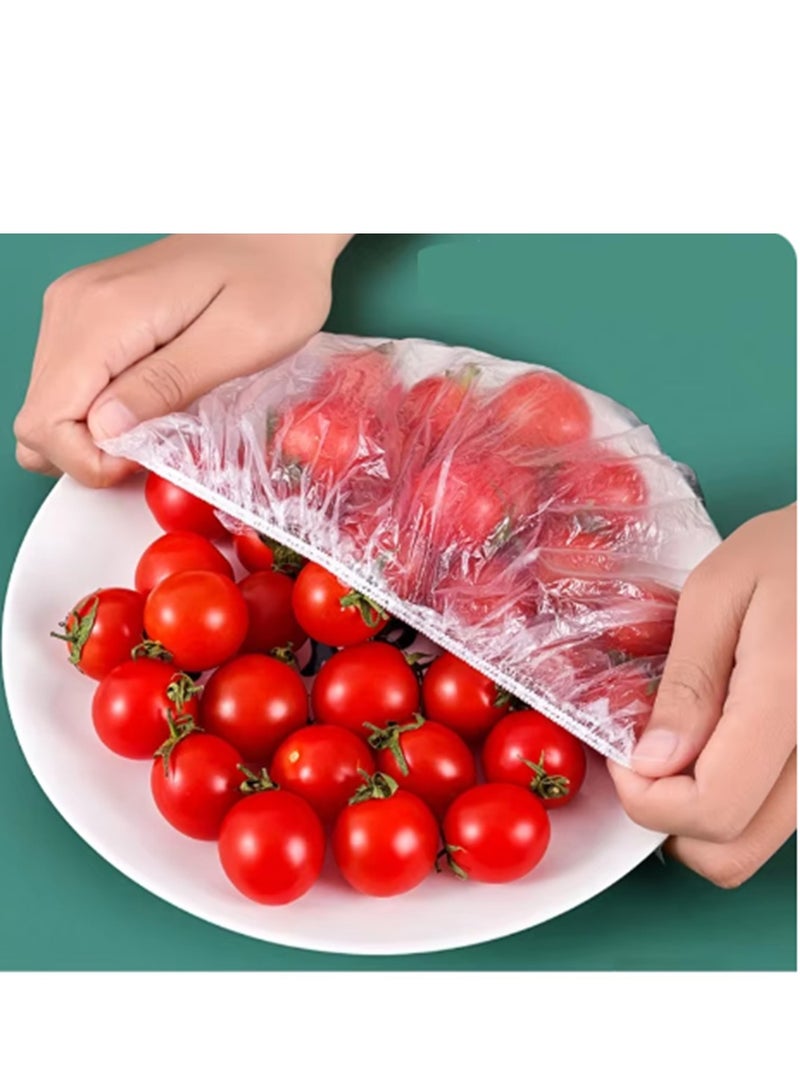 200pcs Disposable Food Covers Elastic Plastic Wrap Food Grade Fresh-keeping Lids Storage Bag Shoe Covers Shower Headgear Bowl Caps - Image 1