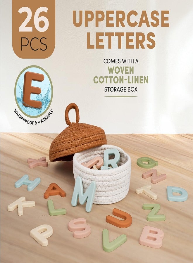 JoyCat Silicone Alphabet Magnetic Letters, 26 Uppercase ABC Fridge Magnets for Toddlers & Kids, Baby Learning Refrigerator Toy Set, Preschool Birthday Gifts for Boys Girls Age 1+ (Muted Color) - Image 2