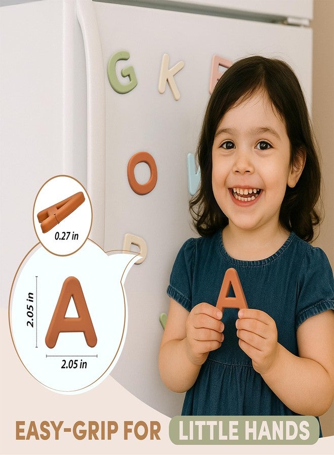 JoyCat Silicone Alphabet Magnetic Letters, 26 Uppercase ABC Fridge Magnets for Toddlers & Kids, Baby Learning Refrigerator Toy Set, Preschool Birthday Gifts for Boys Girls Age 1+ (Muted Color) - Image 3
