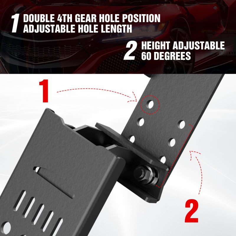 YZONA Steel Driver Side Dead Pedal Left Side Foot Rest Kick Panel Compatible with 2018 2019 2020 2021 2022 2023 2024 2025 2026 Jeep Wrangler JL JLU 4XE & Gladiator JT, Black (Fits 4XE Model) - Image 3