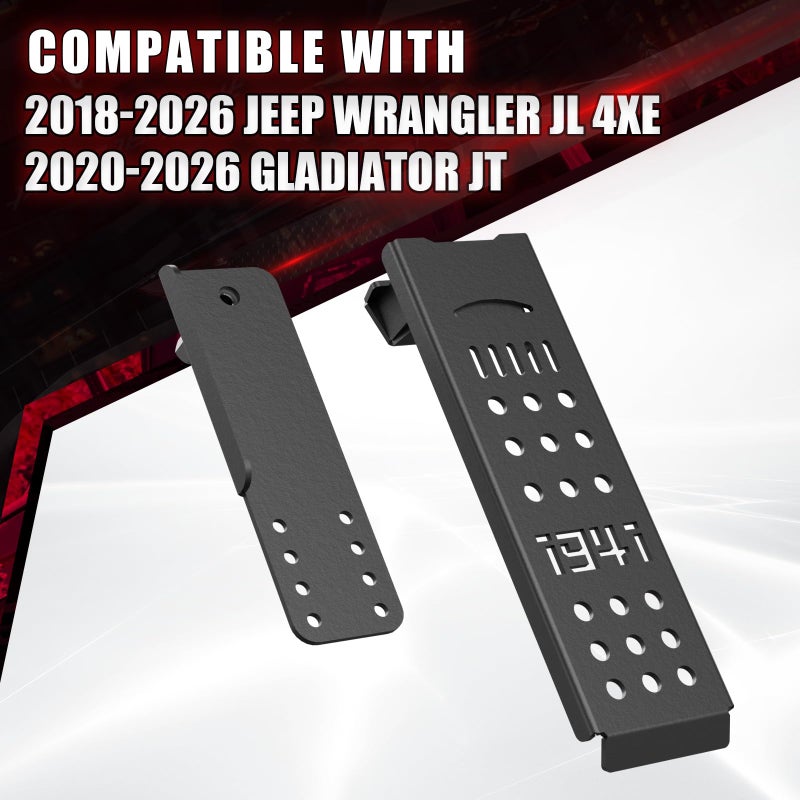 YZONA Steel Driver Side Dead Pedal Left Side Foot Rest Kick Panel Compatible with 2018 2019 2020 2021 2022 2023 2024 2025 2026 Jeep Wrangler JL JLU 4XE & Gladiator JT, Black (Fits 4XE Model) - Image 2