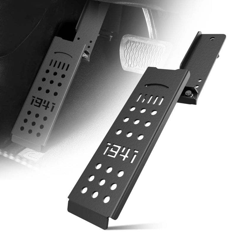 YZONA Steel Driver Side Dead Pedal Left Side Foot Rest Kick Panel Compatible with 2018 2019 2020 2021 2022 2023 2024 2025 2026 Jeep Wrangler JL JLU 4XE & Gladiator JT, Black (Fits 4XE Model) - Image 1