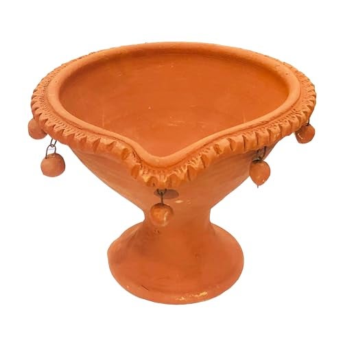 ShopMeFast Terracotta Diwali Diya - 1 Liter Akhand Deepak Big Size, Traditional Earthen Clay Oil Lamp for Pooja, Festive Decor, Home, Auspicious Events - Image 1