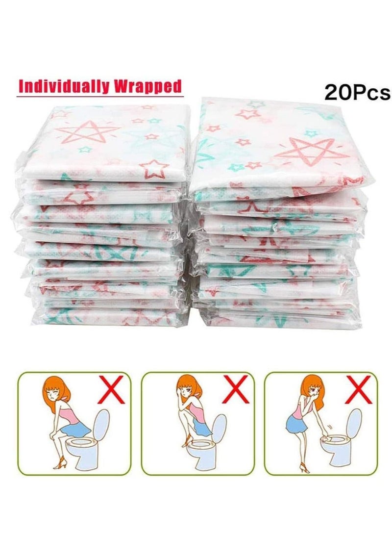 Disposable Paper Stronger Thicker Safe Antibacterial Waterproof Toilet Seat Covers Maternal mat Travel Essential Office Kids Potty Training or Public 20PCS - Image 3
