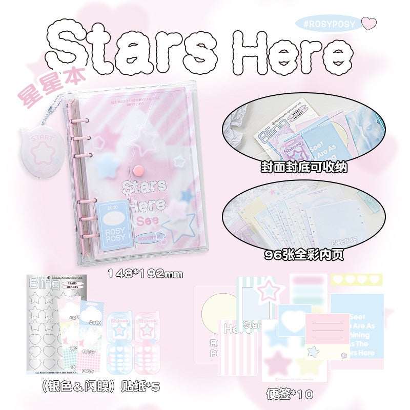 Generic RosyPosy SHINEE Starry Notebook Cover star story (Pink) 