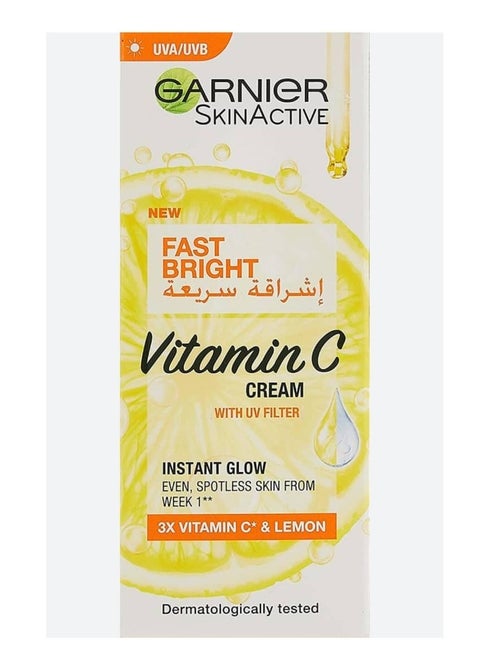 Garnier Cream Whitening Cream, Protection against Sun Rays with Vitamin C and Lemon | 50ml