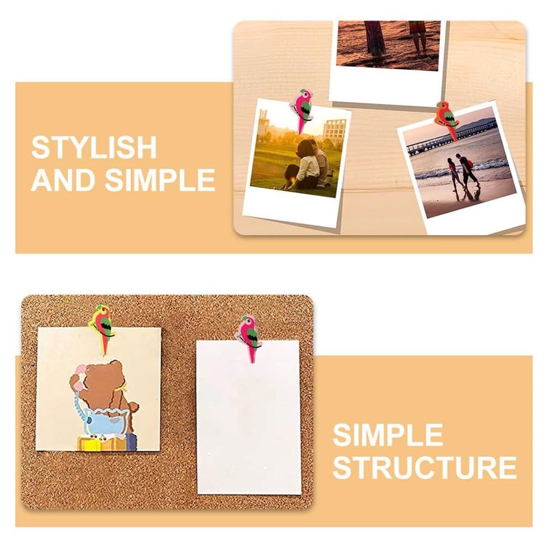 30 Pcs Bird Push Pins Cute Parrot Design for Bulletin Board Photo Map Display - Image 4