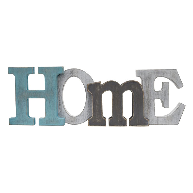 K KILIPES Rustic Wooden Home Word Sign  Freestanding Cutout Table Decor Centerpiece  Decorative Hanging Wooden Letters Wall Shelf Decor 