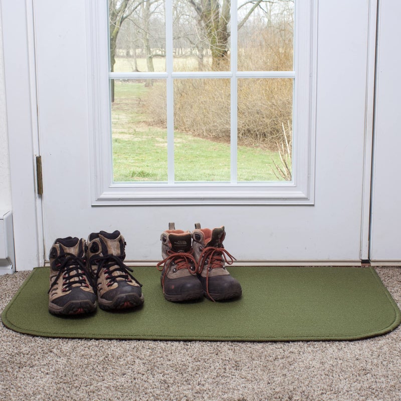 Ritz Solid Accent Rug: 18" x 30" Stain Resistant Kitchen or Living Room Floor Mat, Latex Backing, Machine Washable, Olive Green - Image 3