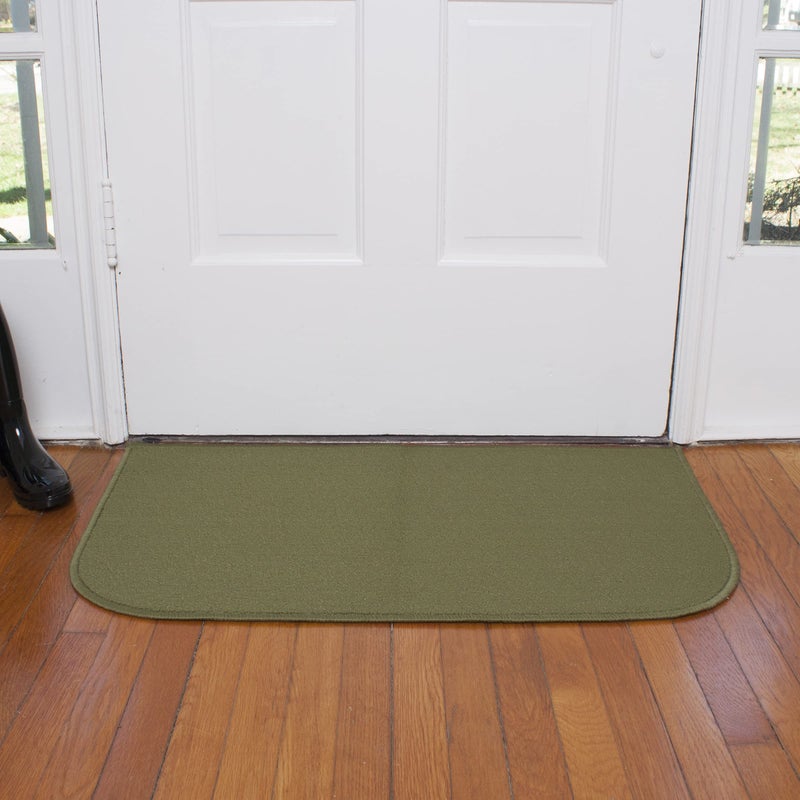 Ritz Solid Accent Rug: 18" x 30" Stain Resistant Kitchen or Living Room Floor Mat, Latex Backing, Machine Washable, Olive Green - Image 2