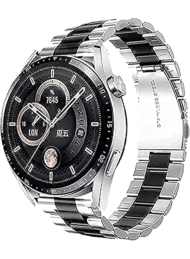 Dado Stainless Steel Replacement Band Compatible With Huawei Watch Huawei Watch Ultimate Gt4 Gt3 3 Pro Gt2 2 Pro Watch Buds 4 3 46Mm And 48Mm 3 Beads Adjustable Length Stainless Steel Strap - Image 1