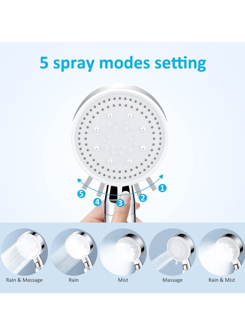 High Pressure Shower Head Water Saving Hand Shower 5 Modes Types Handheld for Bathing and Spa Modern Handheld Shower Head - Image 3