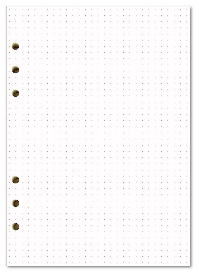 newestor A5 Dot Grid Refill Paper for Filofax Notebook, 6 Holes Punched, Pack of 100 Sheets - Image 1