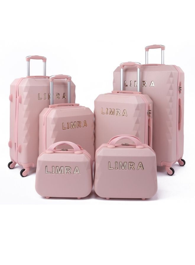 ليمرا طقم شنط سفر مكون من 6 حقائب أمتعة بعجلات و بتصميم صلب و قوي من ليمرا لون وردي - Image 1