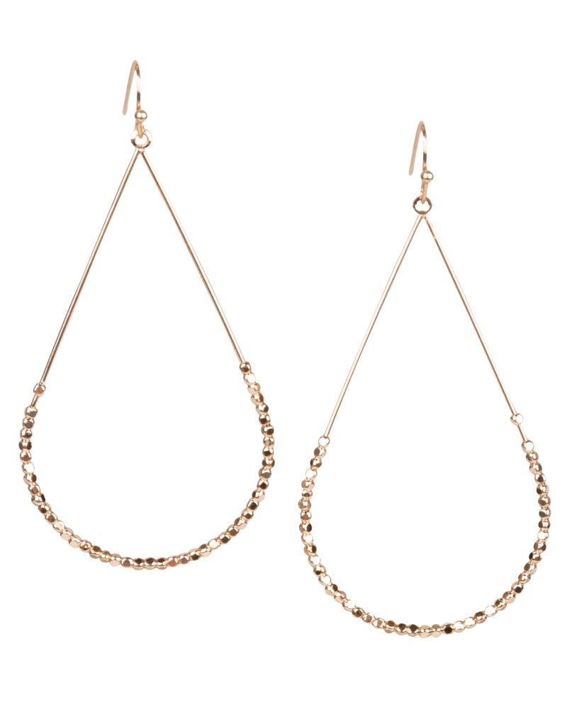 SPUNKYsoul Gold Teardrop Hoop Earrings with Seed Beads – Handmade Lightweight Boho Earrings for Women – Ideal Summer Earrings, Dangling Earrings for Any Occasion, Boho Jewelry for Women - Image 1